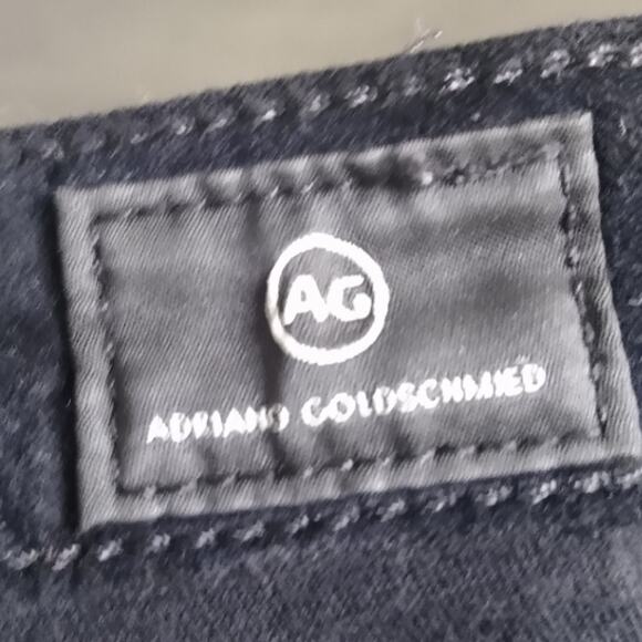 AG Adriano Goldschmied Isabelle Velvet Black High-Rise Straight Crop Size 23R - Picture 15 of 16